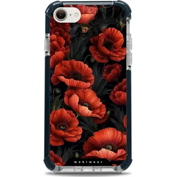 Pouzdro na mobilní telefon Odolný obal Mobiwear MagSafe Elite Bumper - Apple iPhone 7 / 8 / SE 2020 / SE 2022 - D006D Temné červené květy (Odolný kryt, pouzdro, obal Mobiwear Elite Bumper na mobil Apple iPhone 7 / 8 / SE 2020 / SE 2022 - D006D Temné červené květy, materiál Plast +)
