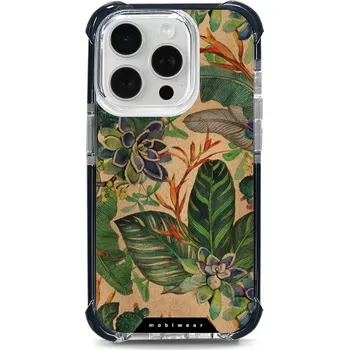 Pouzdro na mobilní telefon Odolný obal Mobiwear MagSafe Elite Bumper - Apple iPhone 15 Pro - D013D Sukulenty (Odolný kryt, pouzdro, obal Mobiwear Elite Bumper na mobil Apple iPhone 15 Pro - D013D Sukulenty, materiál Plast + TPU silikon + kov - zesílená ochrana telefonu, podpora)