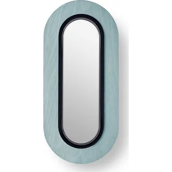 Nástěnné svítidlo LZF Oválné zrcadlové svítidlo ze dřevěné dýhy Lens Oval Wall Dekor: Mořská modř, Barva svítidla: Matná černá LENS OV A BK LED DIM0-10V 34 Oválné zrcadlové svítidlo ze dřevěné dýhy Lens Oval Wall