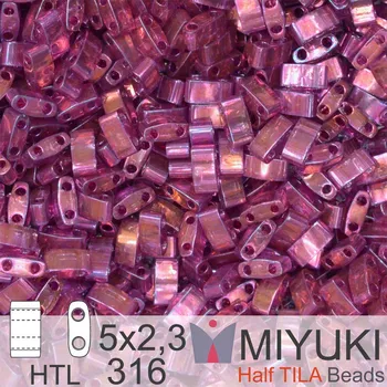 Korálek Korálky Miyuki Half Tila. Barva Met Dk Plum Iris HTL 316 Light Amethyst Gold Luster. Balení 3g.