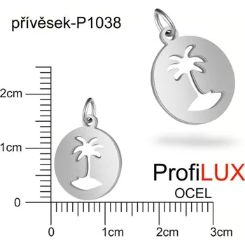 Přívěsek Přívěsek Chirurgická Ocel ozn-P1038 Palma velikost pr.13mm. Řada přívěsků ProfiLUX