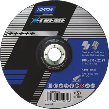 Brusný kotouč NORTON-CLIPPER Broušení Kotouč pro inox 180x7x22.23mm pro Úhlová bruska Norton X-TREME