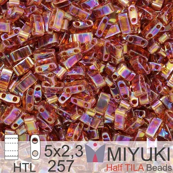 Korálek Korálky Miyuki Half Tila. Barva Transparent Topaz AB HTL 257. Balení 3g.