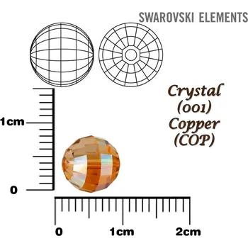 Materiál na výrobu šperku SWAROVSKI Chessboard BEAD 5005 barva CRYSTAL (001) COPPER (COP) velikost 8mm.
