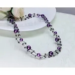 Náhrdelník perličkový fialový NJ036