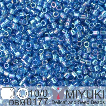 Korálek Korálky Miyuki Delica 10/0. Barva Tr Capri Blue AB DBM0177. Balení 5g.