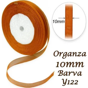 Stuha ORGANZA stuha šířka 10mm. Číslo Y122 barva HNĚDÁ.