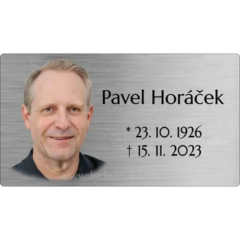 Smuteční dekorace Rytá cedulka 6873 s barevnou fotkou