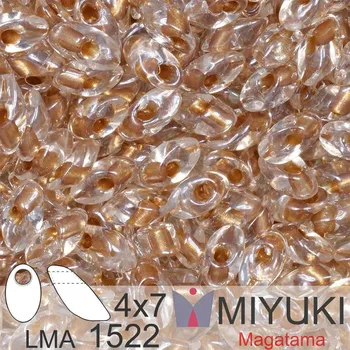 Korálek Korálky MIYUKI tvar Long MAGATAMA velikost 4x7mm. Barva LMA-1522 Sparkling Honey Beige Lined Crystal. Balení 5g.
