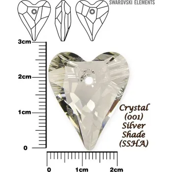 Přívěsek SWAROVSKI Wild Heart Pendant barva CRYSTAL SILVER SHADE velikost 27mm.