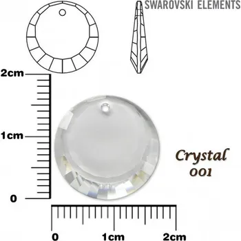 Přívěsek SWAROVSKI Pendant 6210 barva CRYSTAL průhledná velikost 17mm.