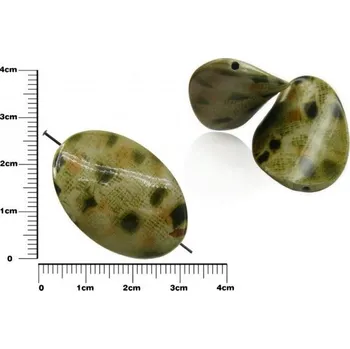 Dětské navlékací korálky Korálky plastové VRTULE barva zelená khaki. Balení 4Ks.