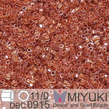 Korálek Korálky Miyuki Delica (fazetované) 11/0. Barva Sparkling Ginger Lined Crystal Cut DBC0915. Balení 5g.
