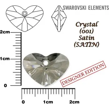 Přívěsek SWAROVSKI 6260 Crazy 4 U Heart barva CRYSTAL SATIN velikost 17mm.