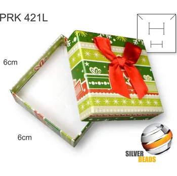 Dárková krabička Krabička na šperky. Materiál papír+mašle . Ozn. PRK 421L. Barva Vánoční motiv