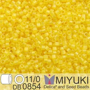 Korálek Korálky Miyuki Delica 11/0. Barva Matte Tr Yellow AB DB0854. Balení 5g
