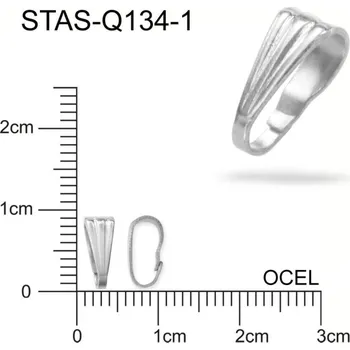 Materiál na výrobu šperku Závěsná ŠLUPNA CHIRURGICKÁ OCEL ozn.-STAS-Q134-1. velikost 9,0 x 4,2mm.