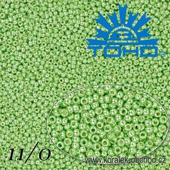 Korálek Korálky TOHO tvar ROUND (kulaté). Velikost 11/0. Barva č. PF560-Permanent Finish - Galvanized Sea Foam. Balení 8g.