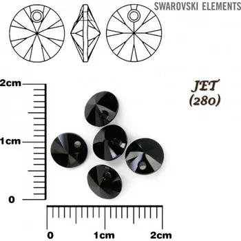 Dětské navlékací korálky SWAROVSKI XILION Pendant barva JET velikost 6mm .Balení 10Ks.