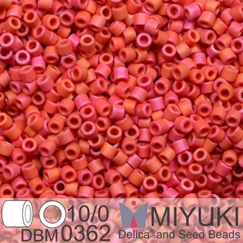 Korálek Korálky Miyuki Delica 10/0. Barva Matte Op Red Luster DBM0362. Balení 5g.
