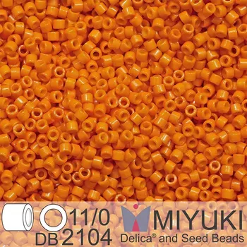 Korálek Korálky Miyuki Delica 11/0. Barva Duracoat Dyed Opaque Kumquat DB2104. Balení 5g