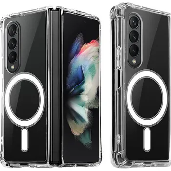 Pouzdro na mobilní telefon Ochranný silikonový obal MagSafe s integrací pro bezdrátové nabíjení Samsung Galaxy Z Fold 5 5G F946B - průhledný