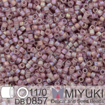 Korálek Korálky Miyuki Delica 11/0. Barva Matte Tr Smoky Amethyst AB DB0857. Balení 5g