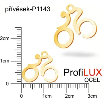 Přívěsek Přívěsek Chirurgická Ocel ozn-P1143 CYKLISTA velikost 16x14mm. Barva POZLACENO. Řada přívěsků ProfiLUX