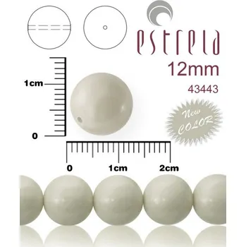 Korálek VOSKOVANÉ korále tvar kulatý. Velikost 12mm. Barva 43443 (baby hedvábná šedá pastelová) New COLOR. Balení 8ks na návleku