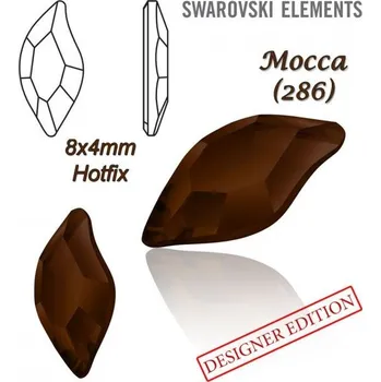 Korálek SWAROVSKI HOT-FIX 2797 tvar DIAMOND LEAF FB velikost 8x4mm barva MOCCA