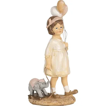 Bytová dekorace Dekorace děvčátko s balónky a sloníkem - 9*6*18 cm