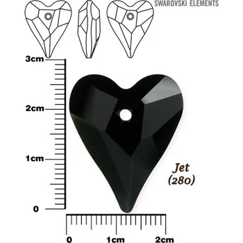 Přívěsek SWAROVSKI Wild Heart Pendant barva JET velikost 27mm.