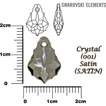 Přívěsek SWAROVSKI Baroque Pendant barva CRYSTAL Satin velikost 16x11mm.