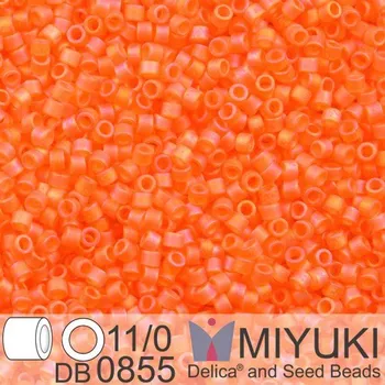 Korálek Korálky Miyuki Delica 11/0. Barva Matte Tr Orange AB DB0855. Balení 5g