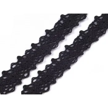 Krajka Krajka / vsadka paličkovaná šíře 12 mm METRÁŽ - 1 černá