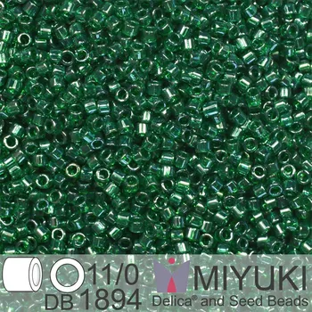 Korálek Korálky Miyuki Delica 11/0. Barva Tr Emerald Luster DB1894. Balení 5g.