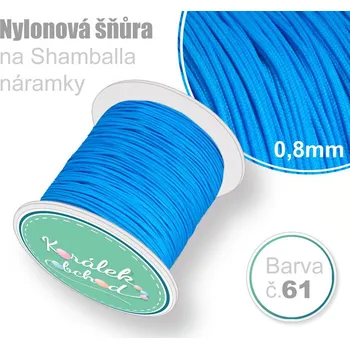 Náramek Nylonová šňůra na Shamballa náramky průměr nitě 0,8mm. Barva č.61 Modrá