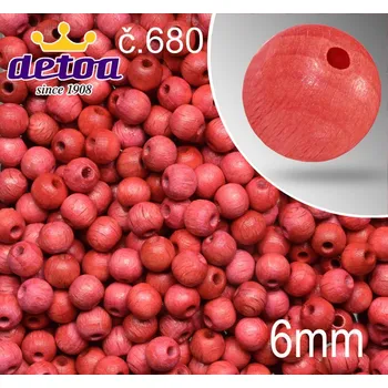 Dětské navlékací korálky Korálky dřevěné velikost pr.6mm.Barva 680 růžová. Balení 30 kusů v sáčku.