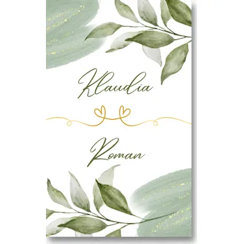 Samolepící etiketa Personal Etiketa na láhev - Green & Gold Zvolte množství: od 15 do 30 ks