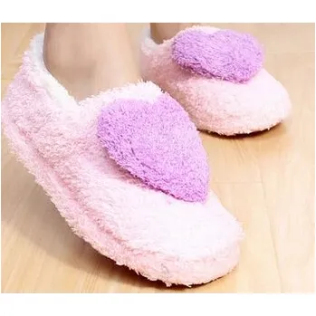 Dámské pantofle Domácí obuv - dámské papuče se srdíčkem - Levandule,6.5