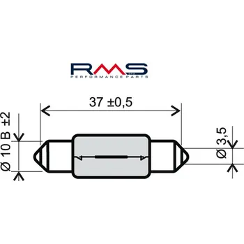 Autožárovka RMS Žárovka 246510175 12V 5W, T11X39 S8.5 bílá