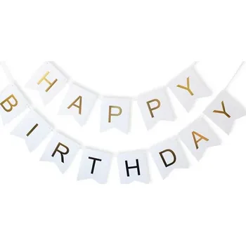 Party dekorace Narozeninová výzdoba | girlanda Happy Birthday - 3 m - BÍLÝ