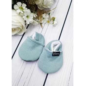 Capáčky Kulišárny Nízké capáčky barefoot s fleesem wafle MINT VELIKOST: 3 délka stélky: 13cm