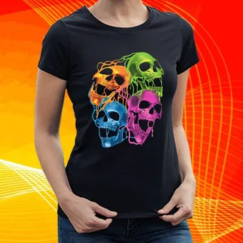 Dámské tričko dámské tričko lebky lebka