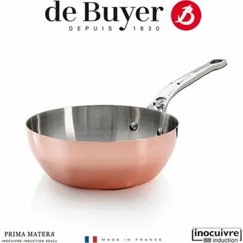 Pánev De Buyer Prima Matera Sauté Pan Copper/Steel 24cm curved induc.