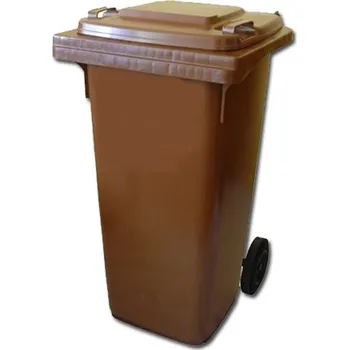 Popelnice Popelnice 240 L hnědá EUROPLAST AT (Popelnice plastová na kolečkách 240 L)