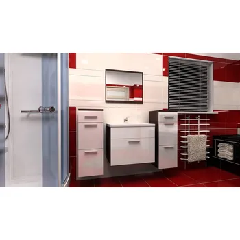 Koupelnový nábytek Falco Koupelnová sestava Lora C hnědá/bílý lesk