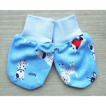 Rukavice AMÁLKA Bavlněné modré kojenecké rukavičky 68-80 Velikost: 68-80