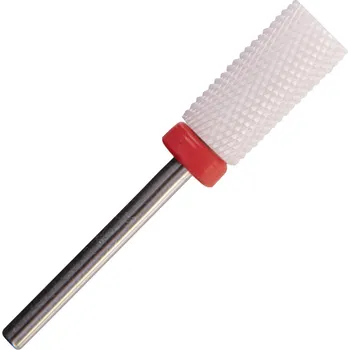 Bruska na nehty Keramická fréza na nehty – brusný nástavec VÁLEC JEMNÝ (červený pruh,jemná frézka, F3/32) (Jemná frézka na nehty, čerevený pruh)