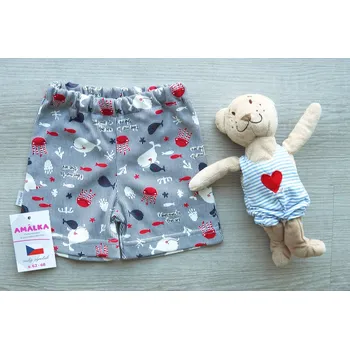 AMÁLKA Bavlněné kraťasy mořský svět Velikost: 62-68